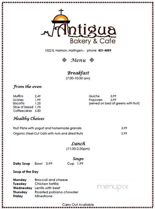 Menu page 1