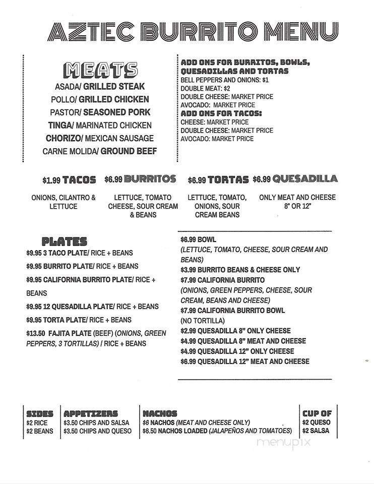Menu page 1