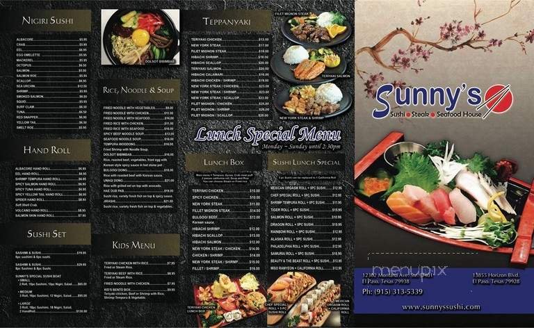 Menu page 1