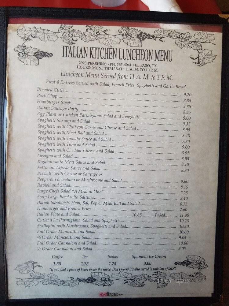 Menu page 1