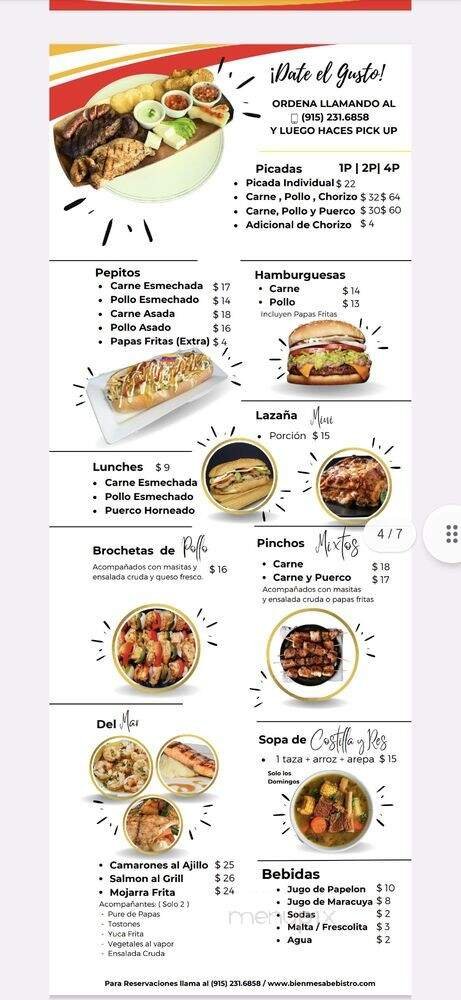 Menu page 1