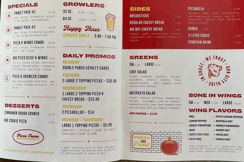Menu page 1