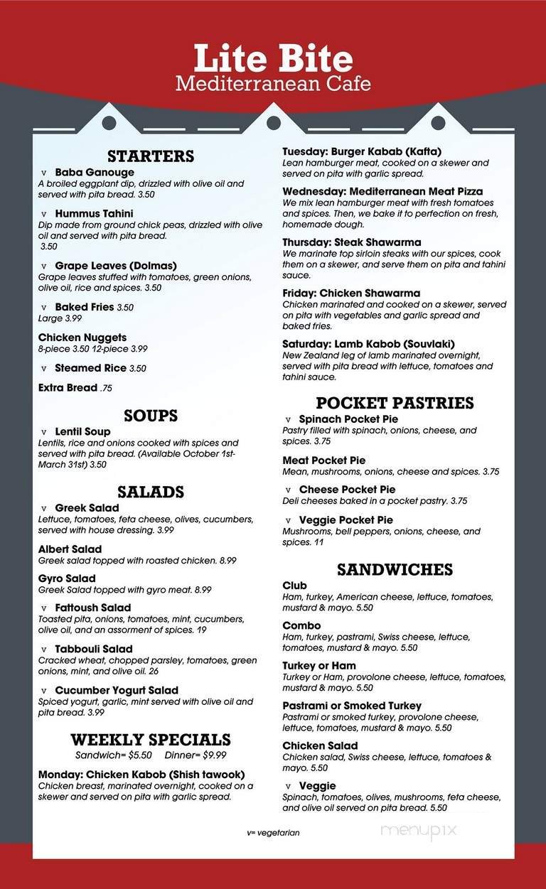 Menu page 1