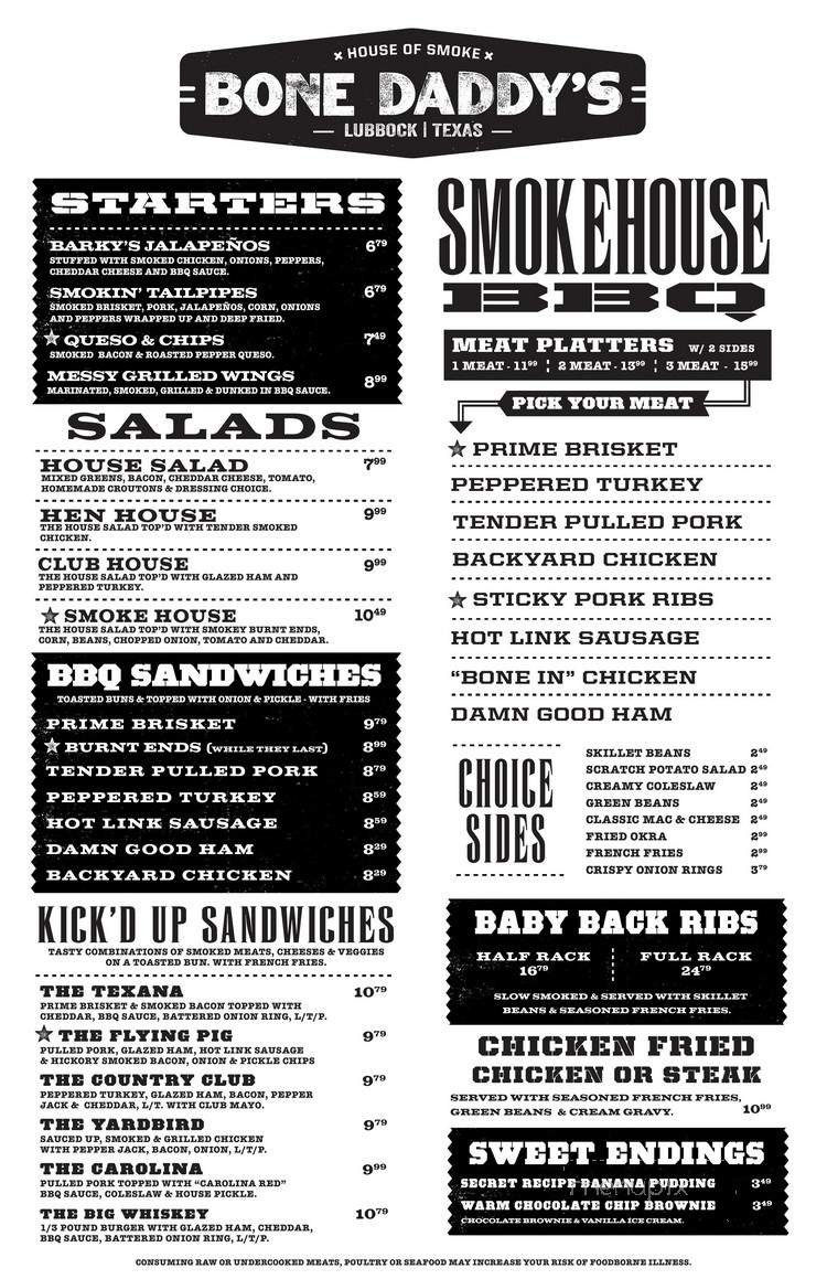Menu page 1