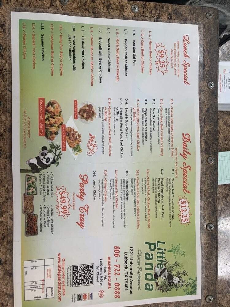 Menu page 1