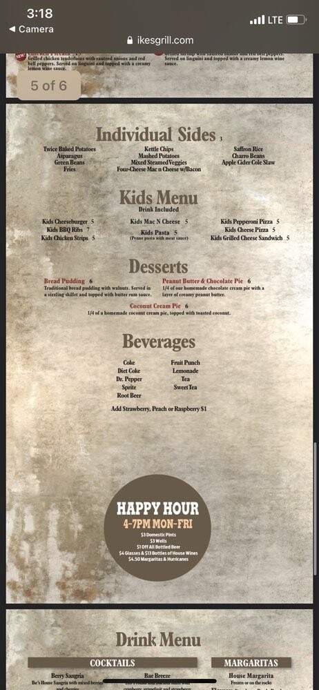 Menu page 1