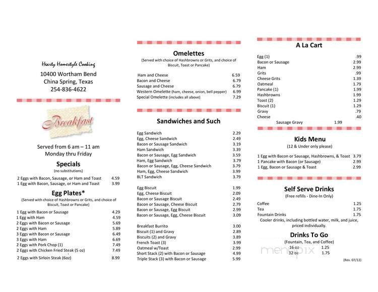 Menu page 2