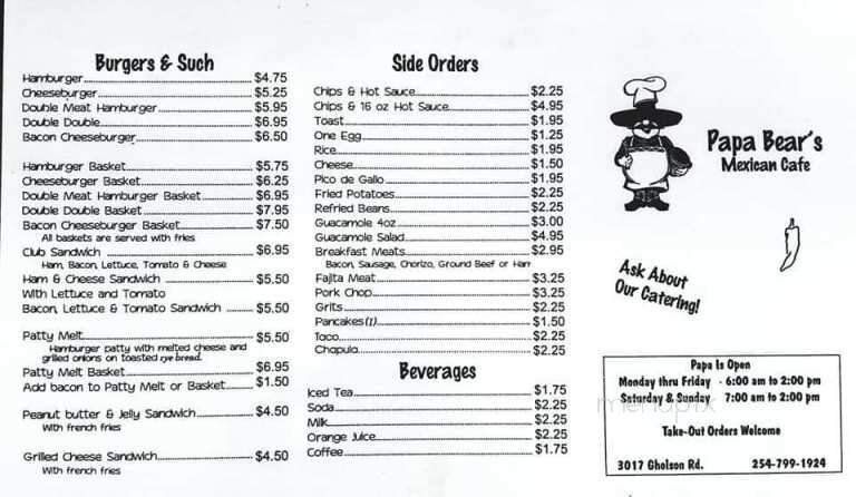 Menu page 1
