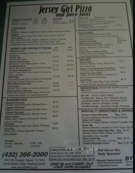 Menu page 1