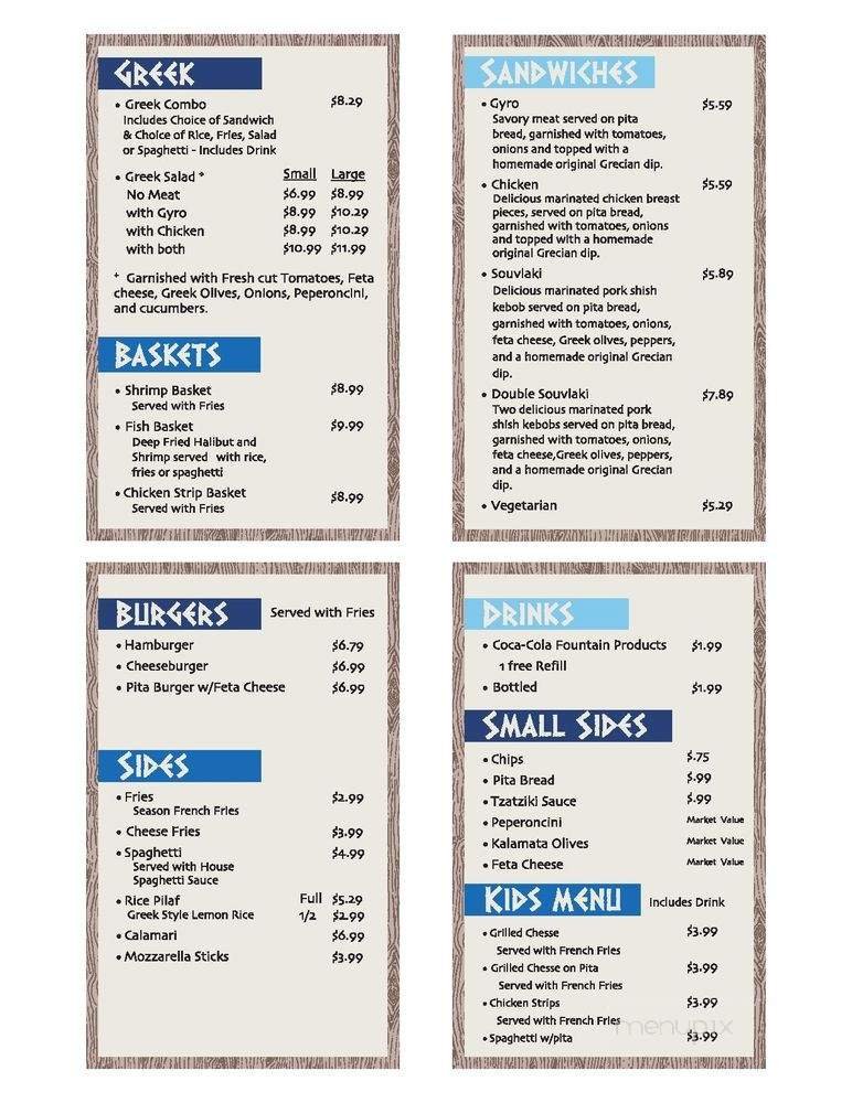 Menu page 1