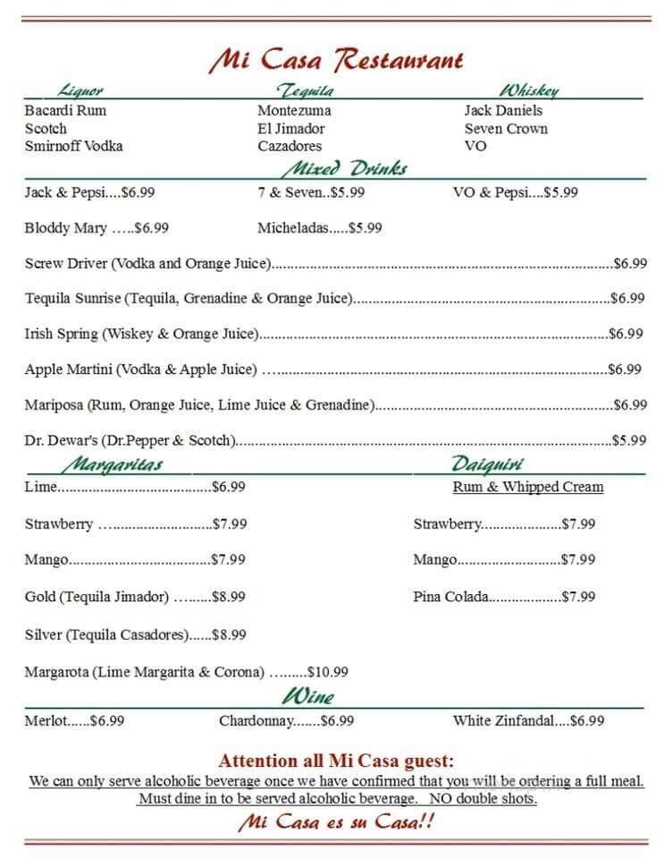 Menu page 1