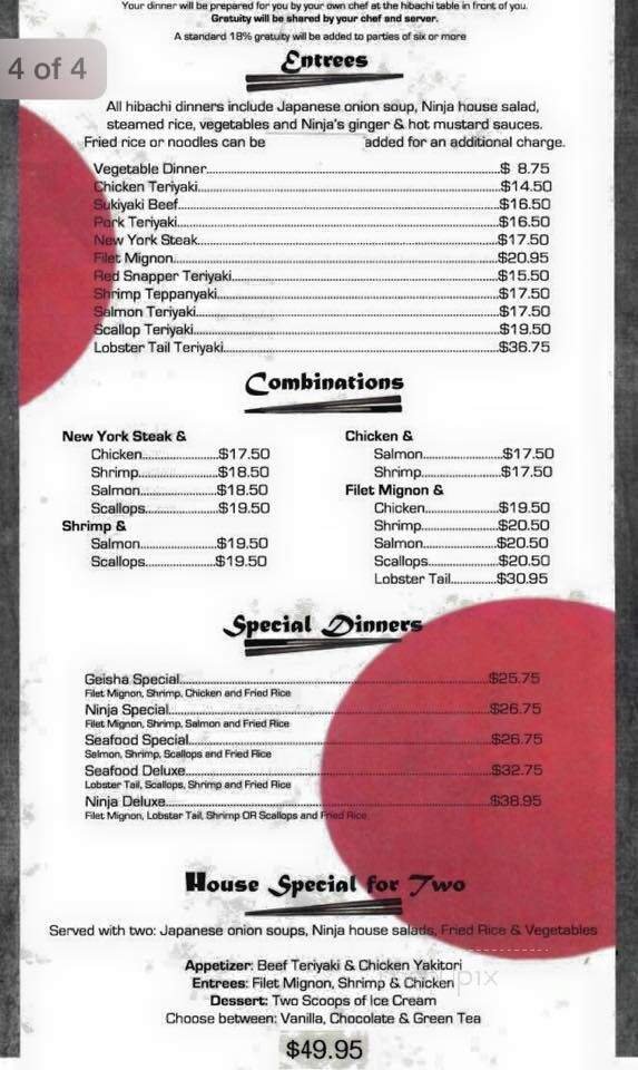 Menu page 1
