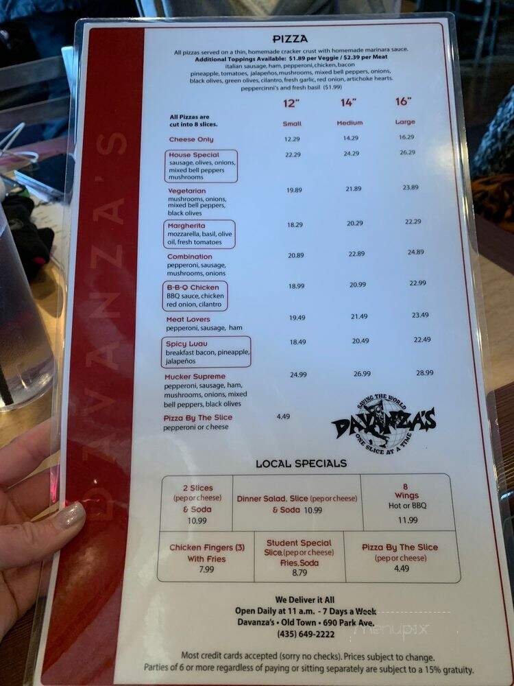 Menu page 1