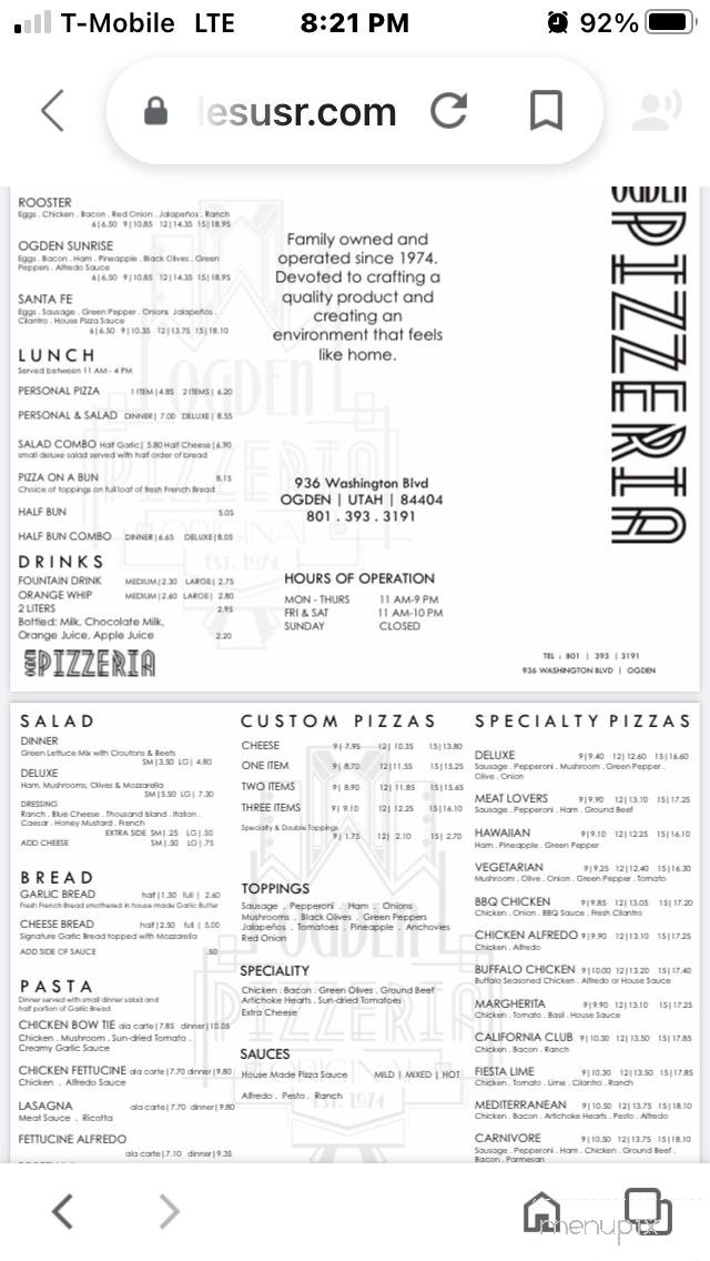 Menu page 2
