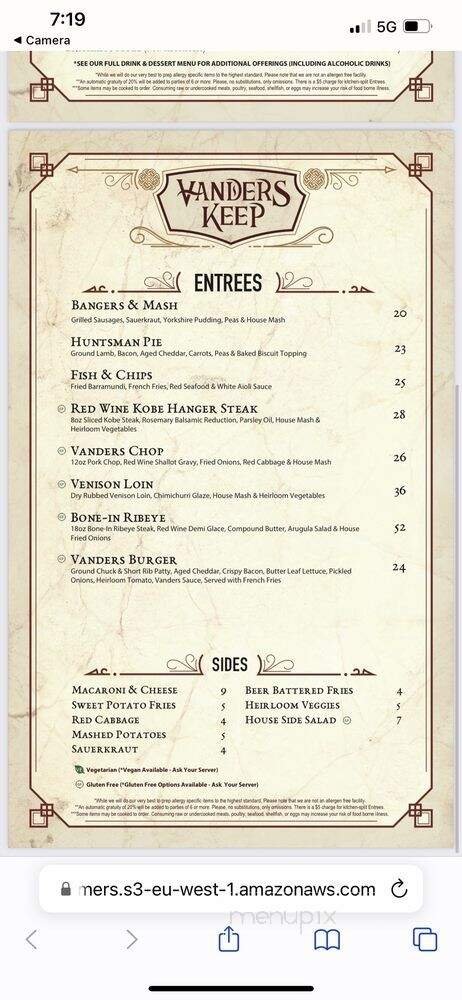 Menu page 1