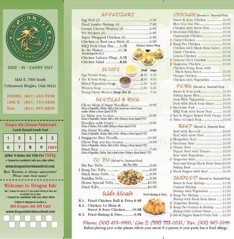 Menu page 1