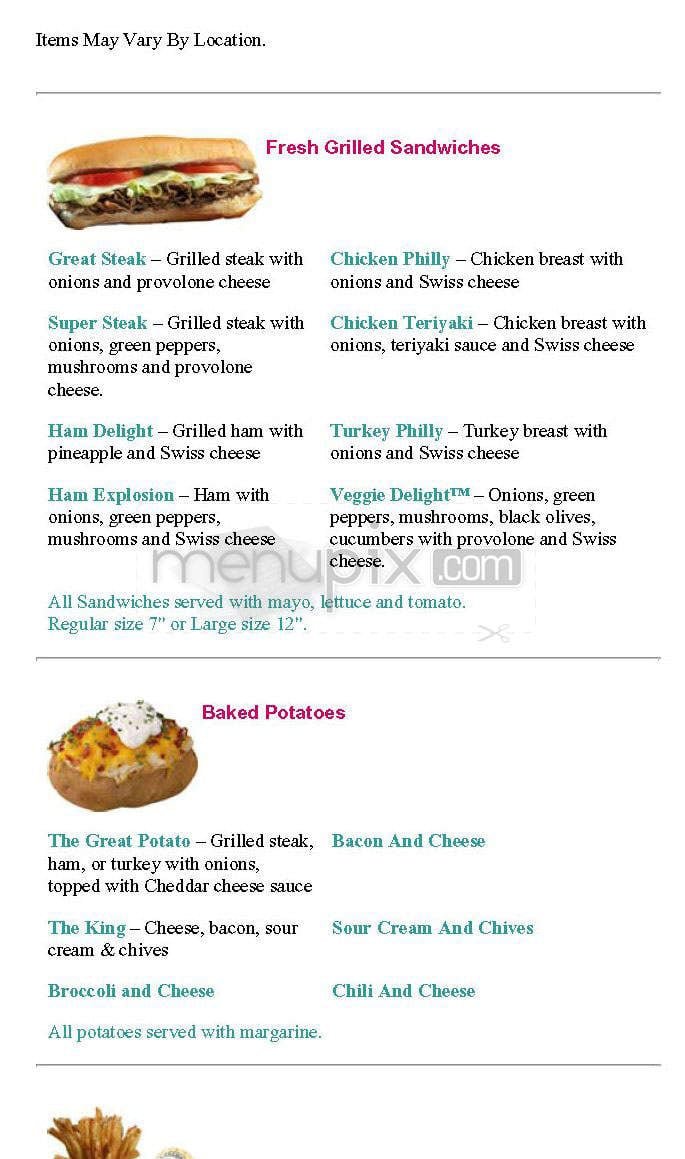 Menu page 1