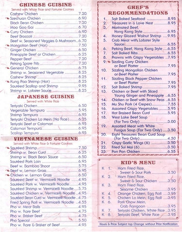 Menu page 1