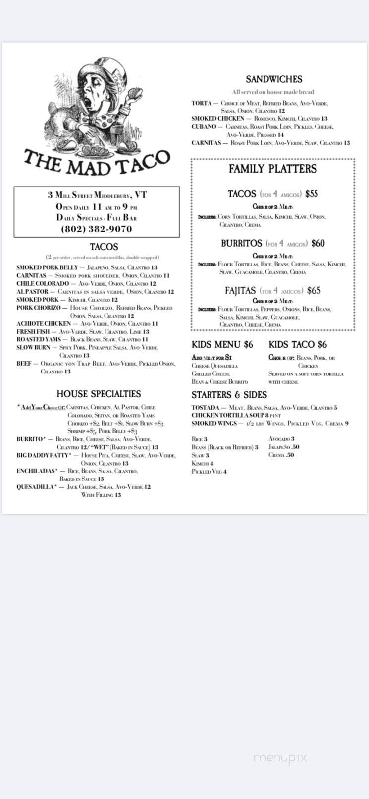 Menu page 1