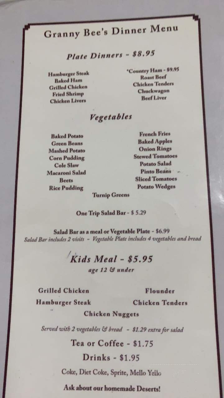 Menu page 1