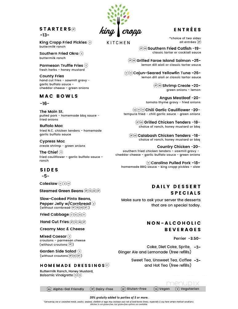 Menu page 1