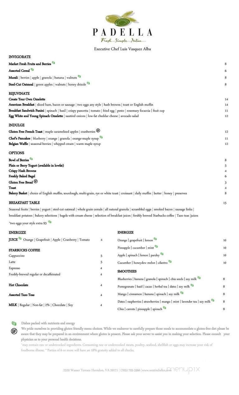 Menu page 1