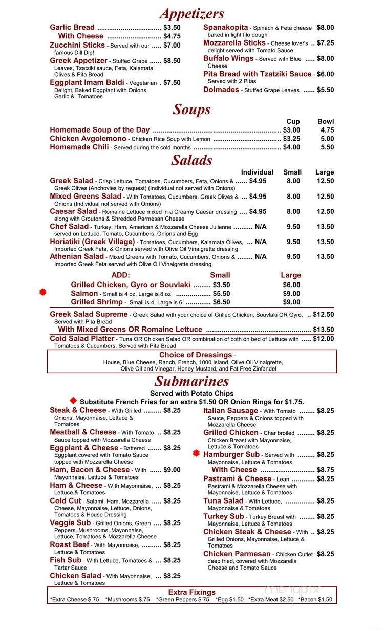 Menu page 1