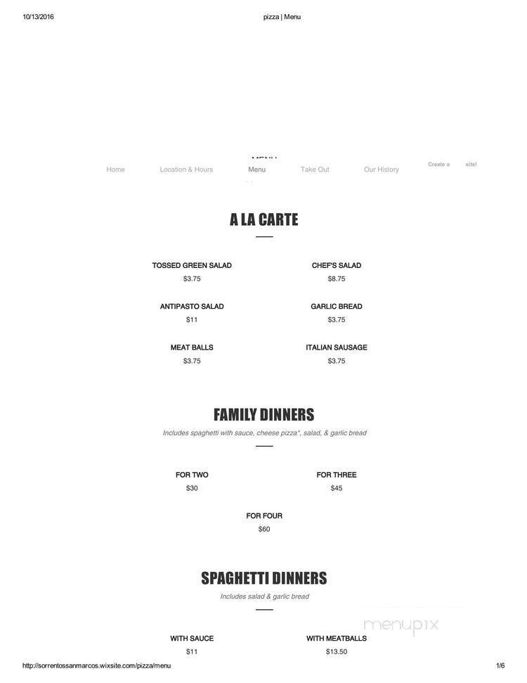 Menu page 1