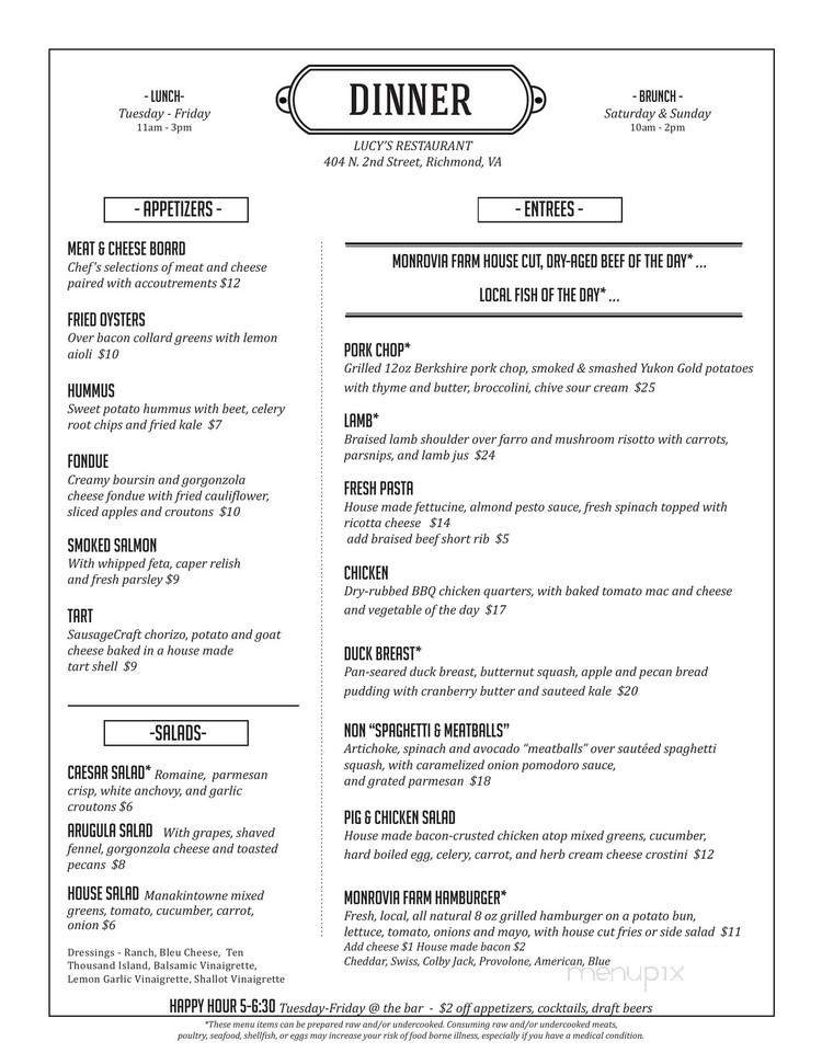 Menu page 1