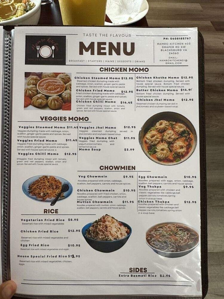 Menu page 1