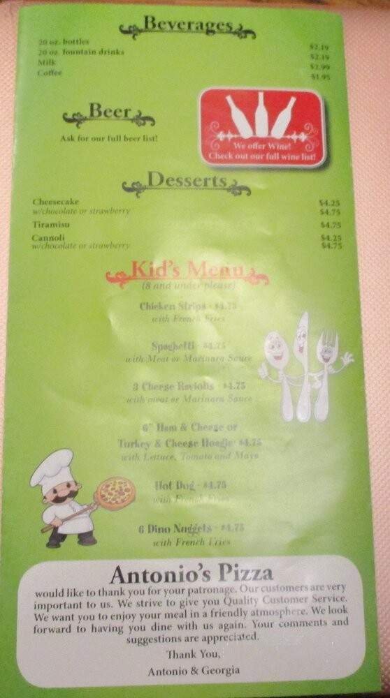 Menu page 1