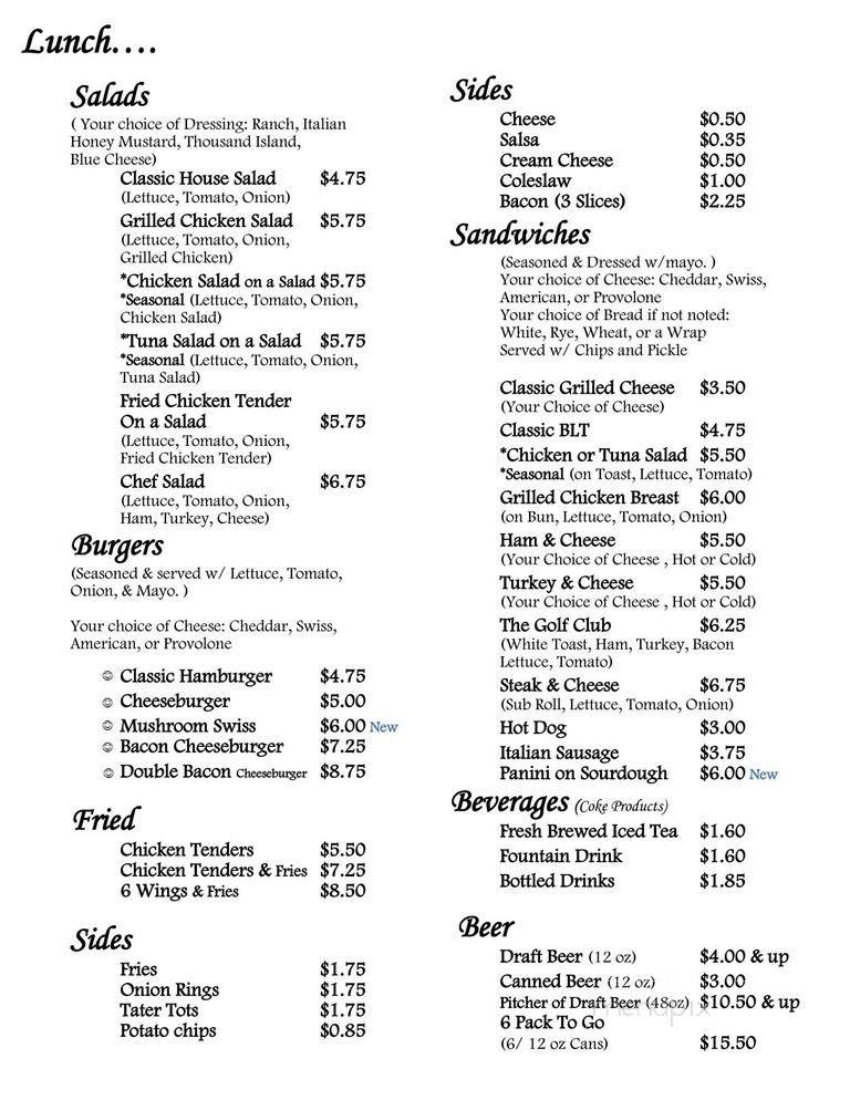 Menu page 1