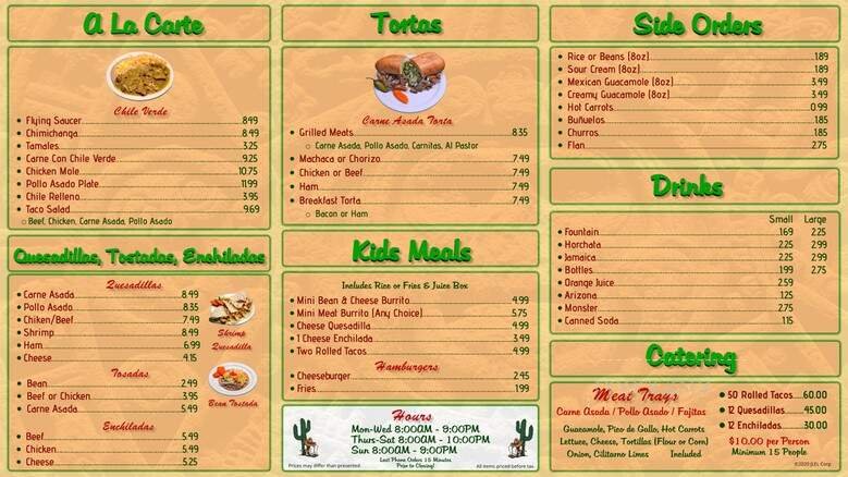 Menu page 1