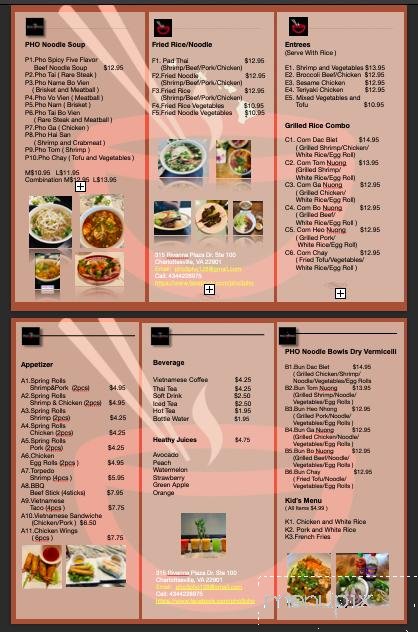 Menu page 1