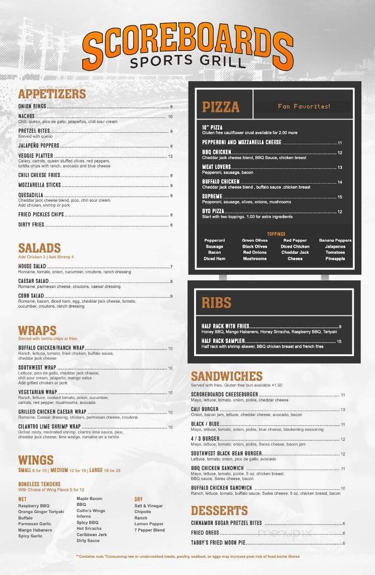 Menu page 1