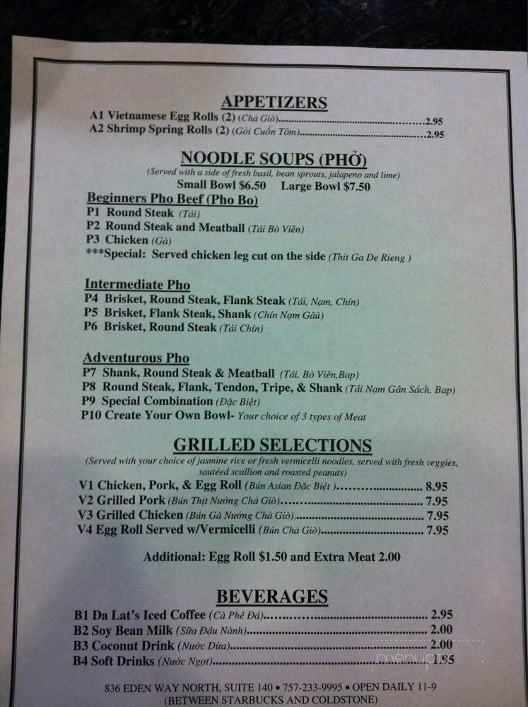 Menu page 1
