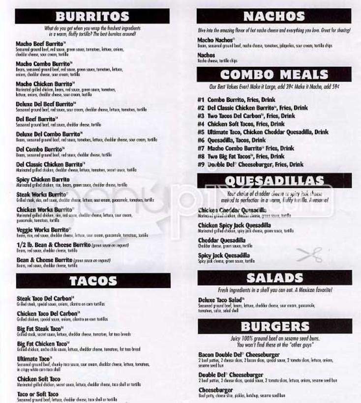 Menu page 1