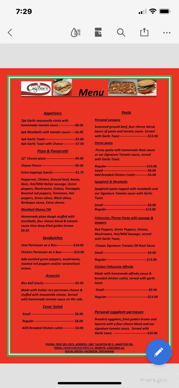 Menu page 1
