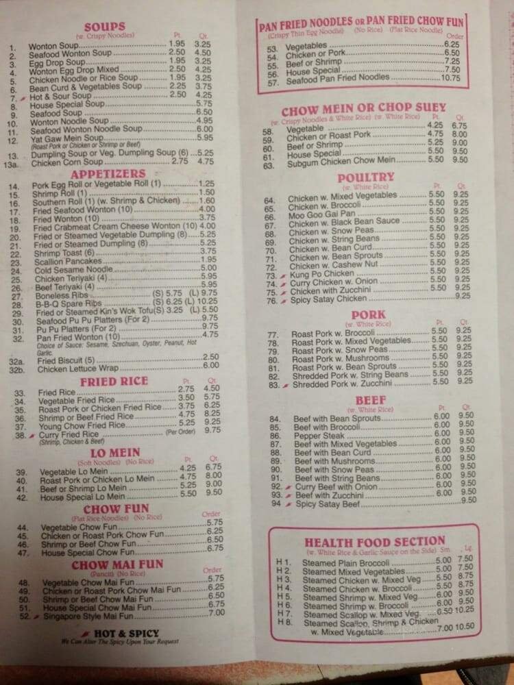 Menu page 1