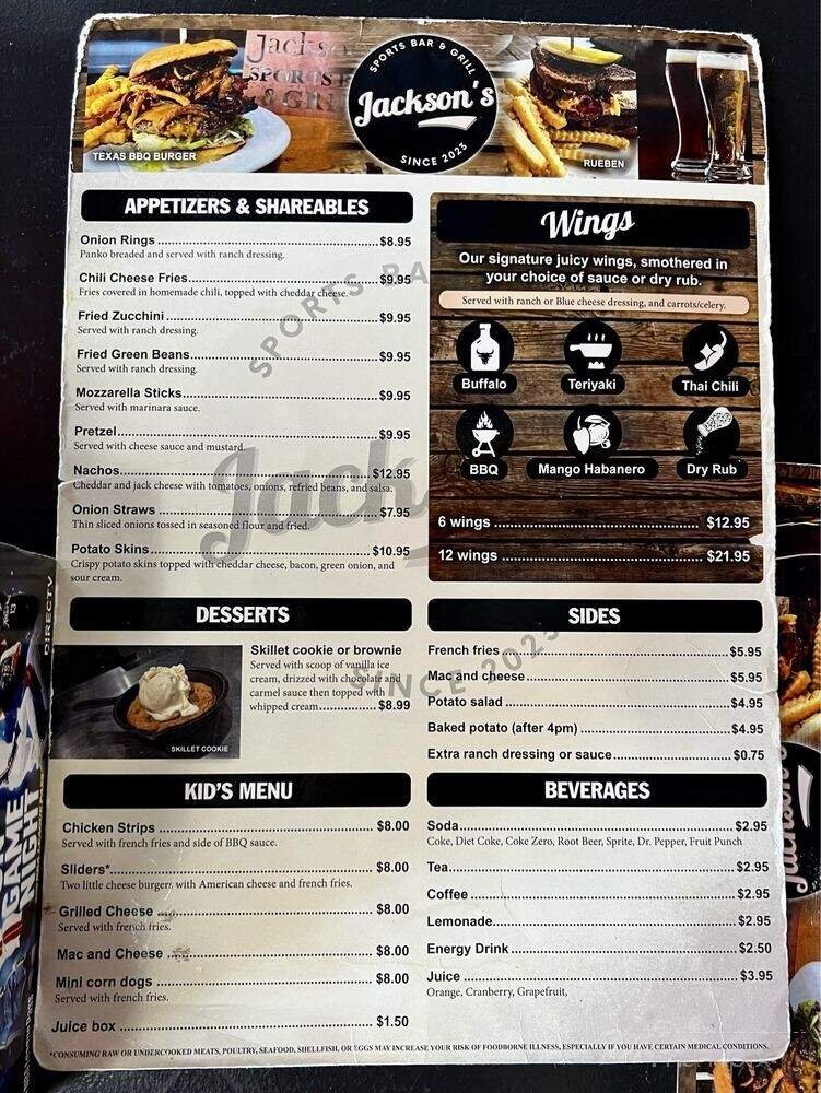 Menu page 1