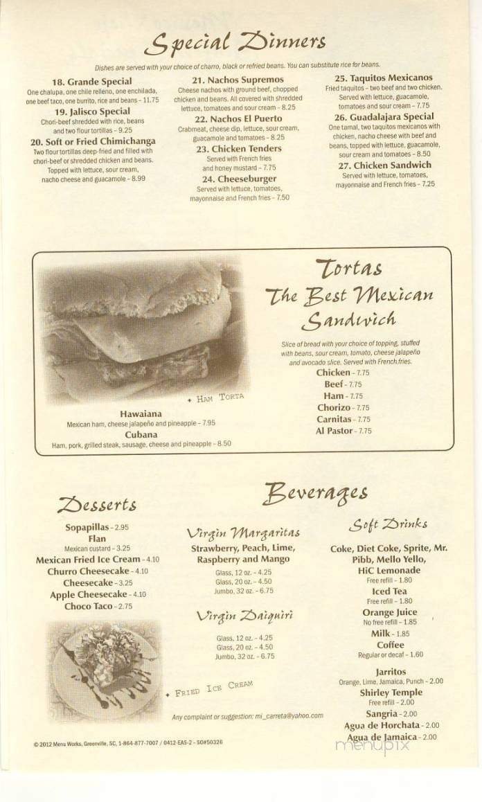 Menu page 8