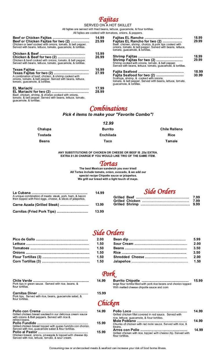 Menu page 1