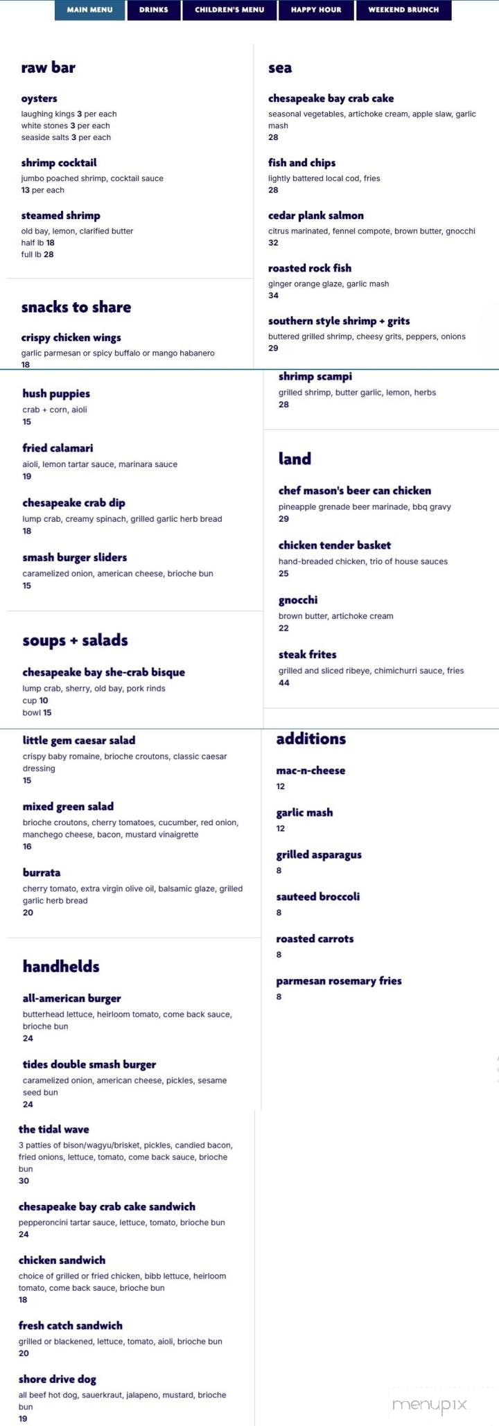 Menu page 1