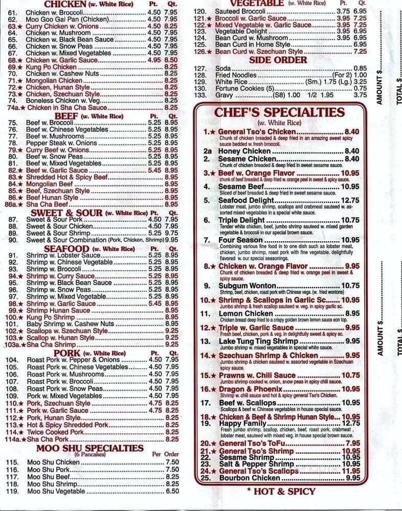 Menu page 1