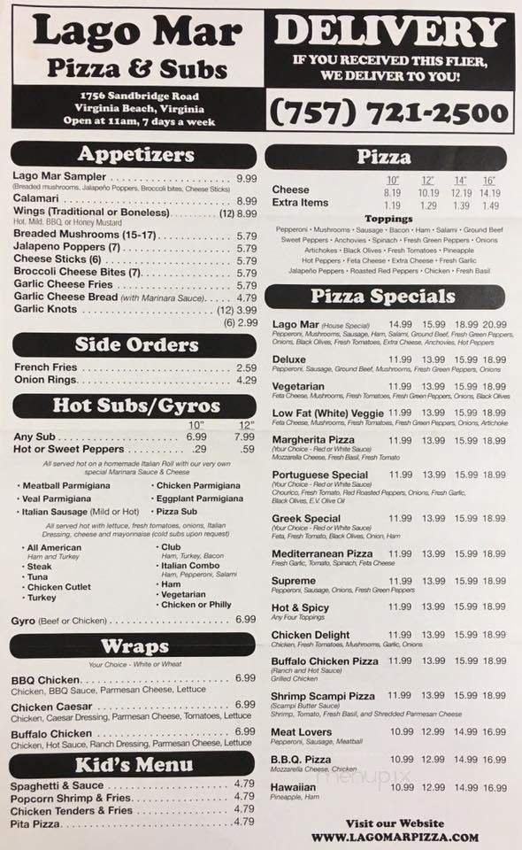 Menu page 1
