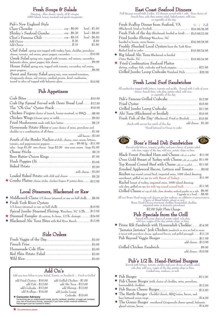 Menu page 1