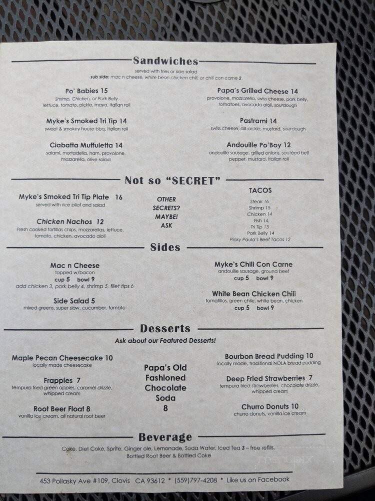 Menu page 1