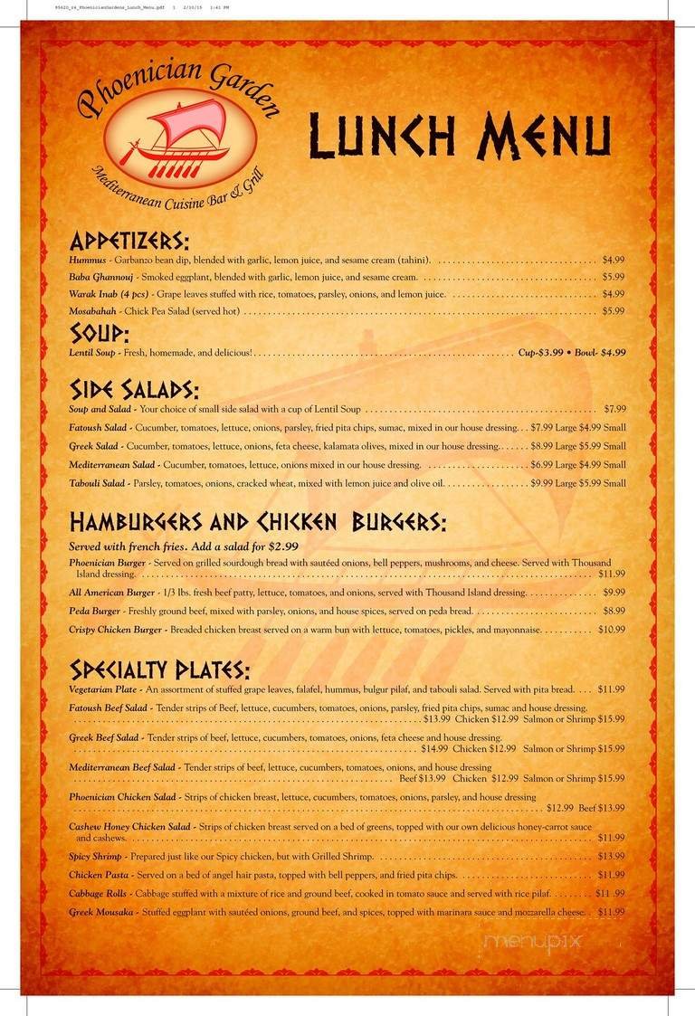 Menu page 1