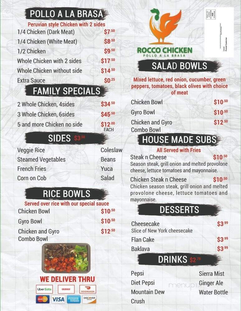 Menu page 1