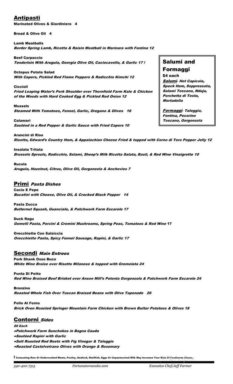 Menu page 1